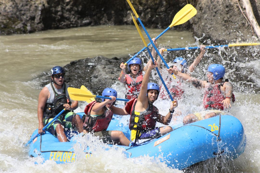 Rafting with friends in San Jose Costa Rica